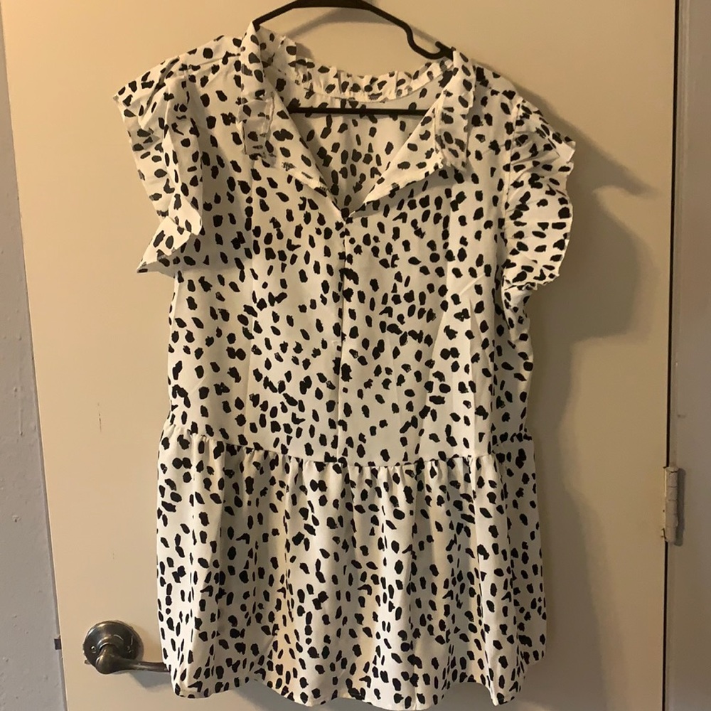 Women’s Blouse White with black spots